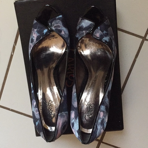 Carlos Santana Blue/multi color Peep toe Heels - Picture 3 of 4